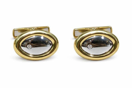 Bouton de manchette  Idee Preziose dal 1987 Homme in Or jaune Zircone IP.ACK18M/2C - IP.ACK18M/2C